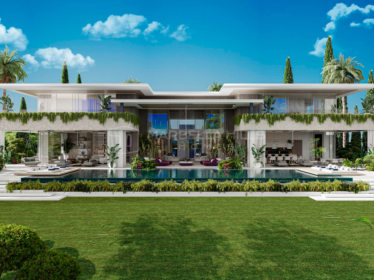 Ultra-Luxuriöses Villenprojekt zum Verkauf in Hacienda Las Chapas, Marbella Ost | Panoramablick auf das Meer und Baugenehmigung in Bearbeitung