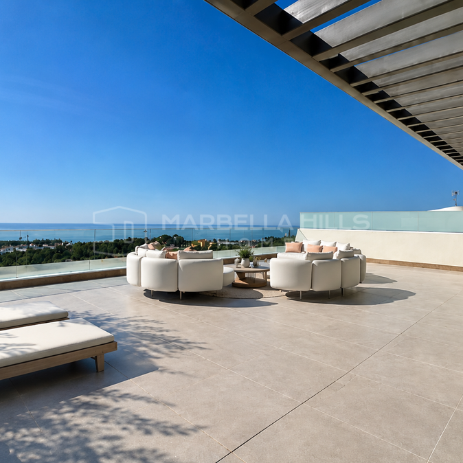 Penthouse Contemporain à Vendre à Australy Libella, New Golden Mile d’Estepona | Vue Panoramique sur la Mer et Solarium Privatif