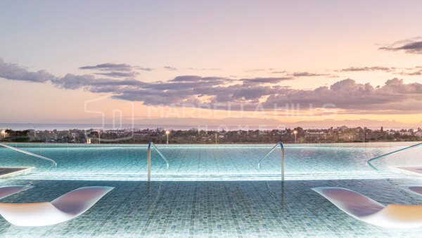Neubau-Luxus-Penthouse mit 2 Schlafzimmern und Panoramablick auf das Meer in Benahavís