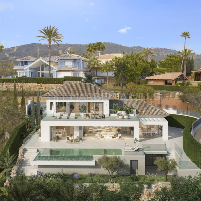 Brand new luxury villa with panoramic sea views for sale in Elviria, Marbella East