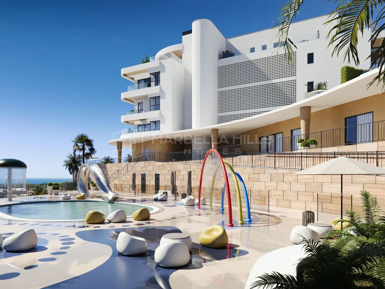 Appartements neufs de 3 chambres à Mijas Costa, en première ligne de golf avec vue sur la mer