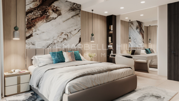 Adosados de lujo de obra nueva en venta en Elviria, Marbella – Urbanización exclusiva con vistas al mar