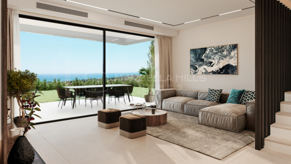 Neue Luxus-Stadthäuser zum Verkauf in Elviria, Marbella – Exklusive Wohnanlage mit Meerblick