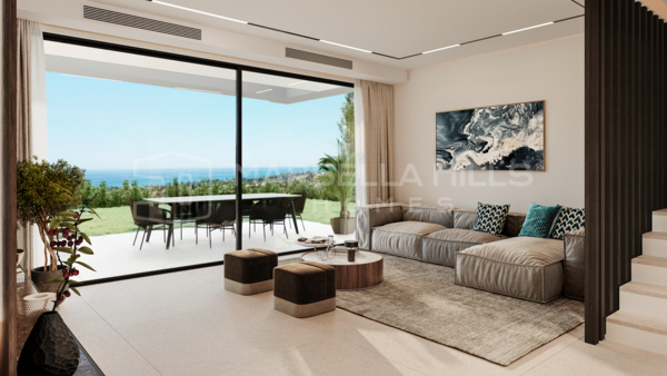 Adosados de lujo de obra nueva en venta en Elviria, Marbella – Urbanización exclusiva con vistas al mar