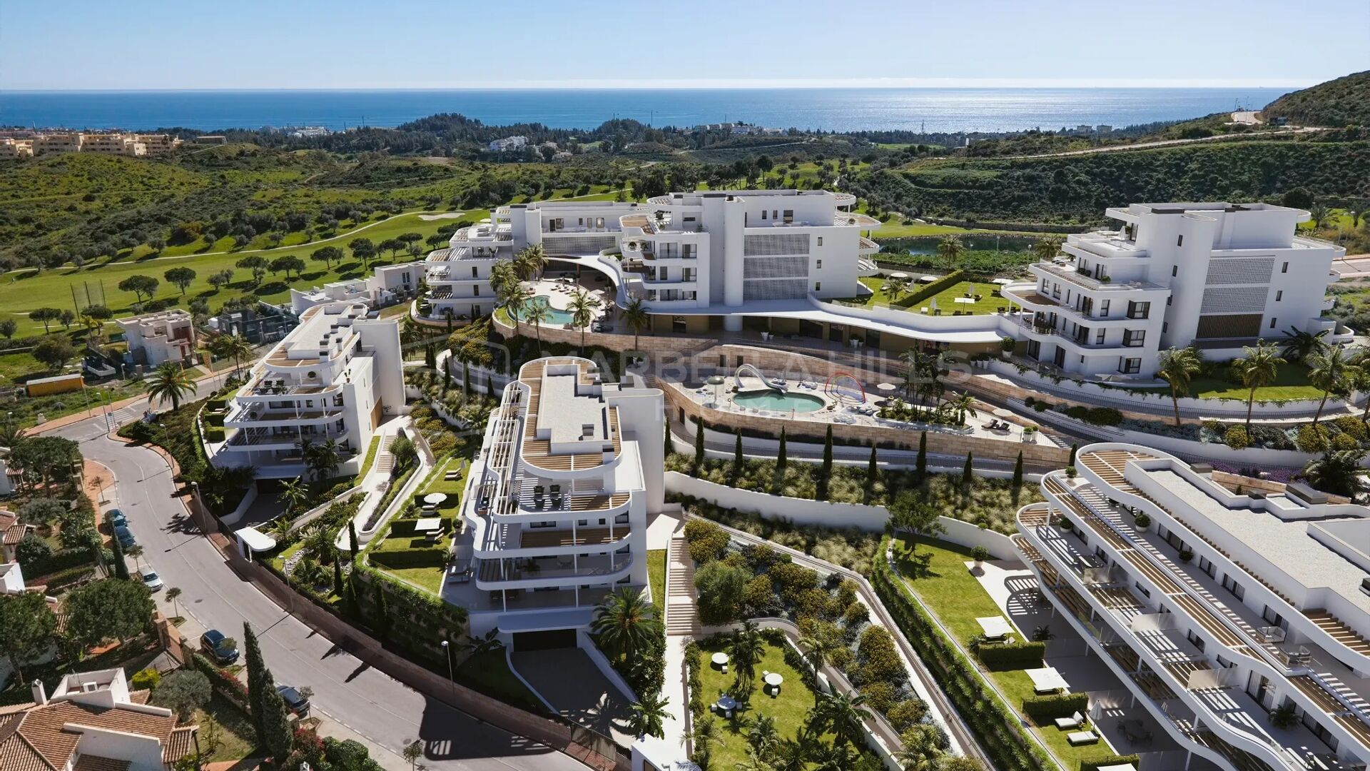 Appartements neufs de 2 chambres à Mijas Costa, en première ligne de golf avec vue sur la mer