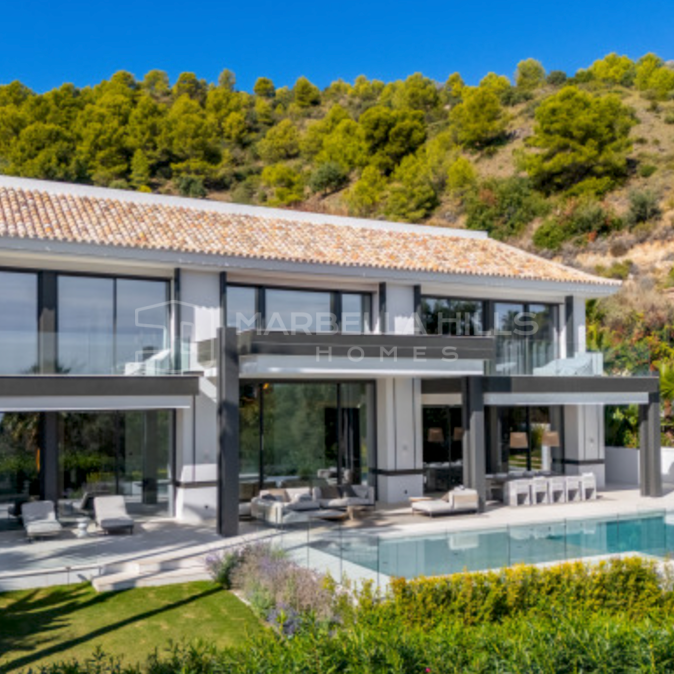 Contemporary villa for sale in Sierra Blanca, Marbella on the Golden Mile with panoramic sea views