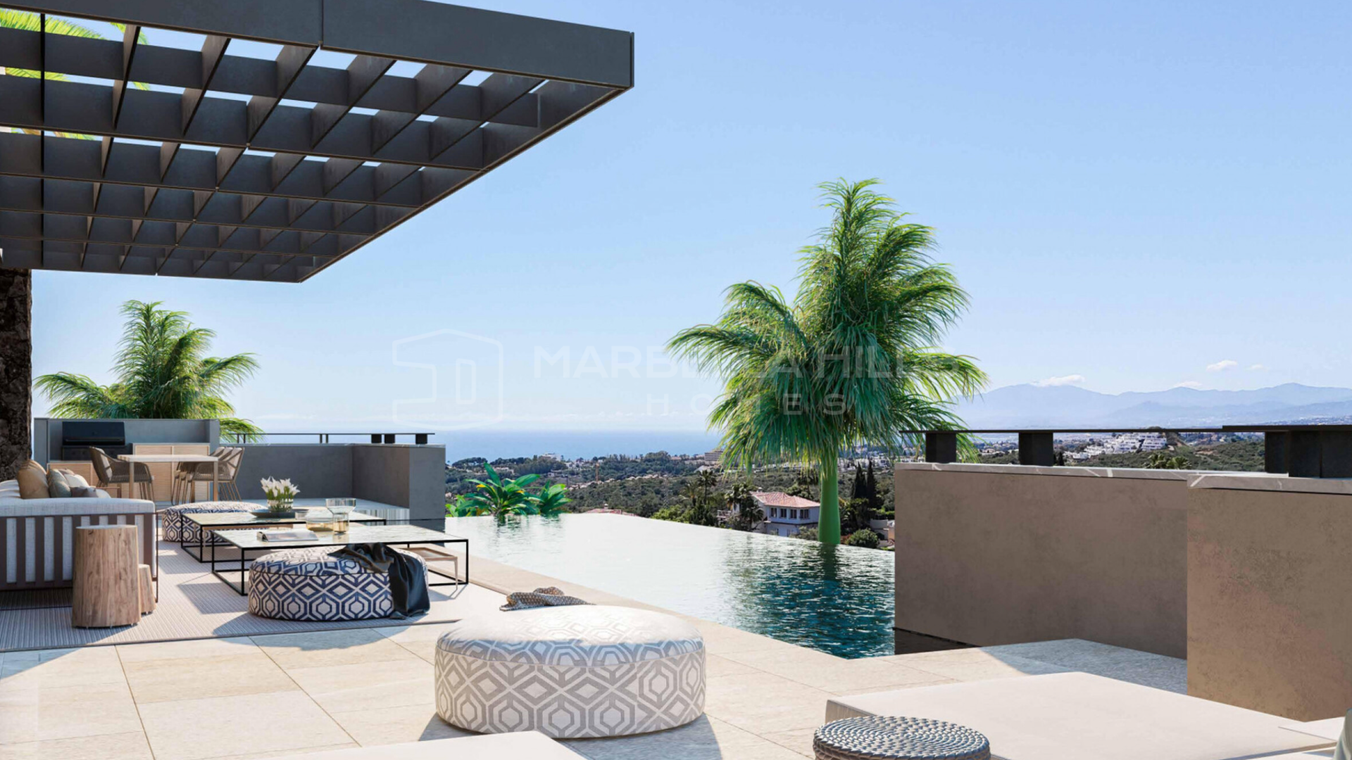 New Contemporary Sea View Villa for Sale in El Rosario, Marbella East