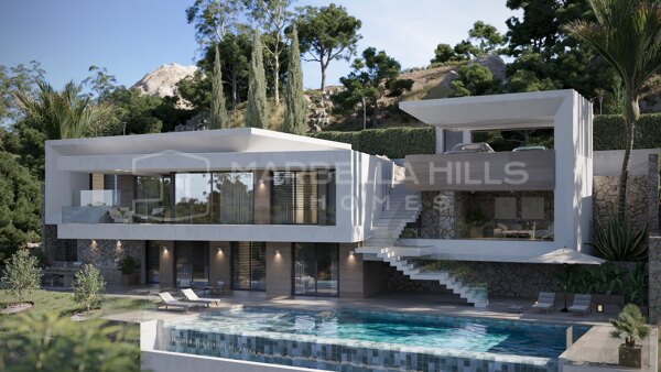 Villa de luxe contemporaine avec vues panoramiques sur la mer et la montagne à Monte Mayor, Benahavís