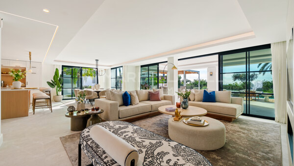 Moderne mediterrane Luxusvilla in La Quinta Benahavís zu verkaufen mit Meerblick