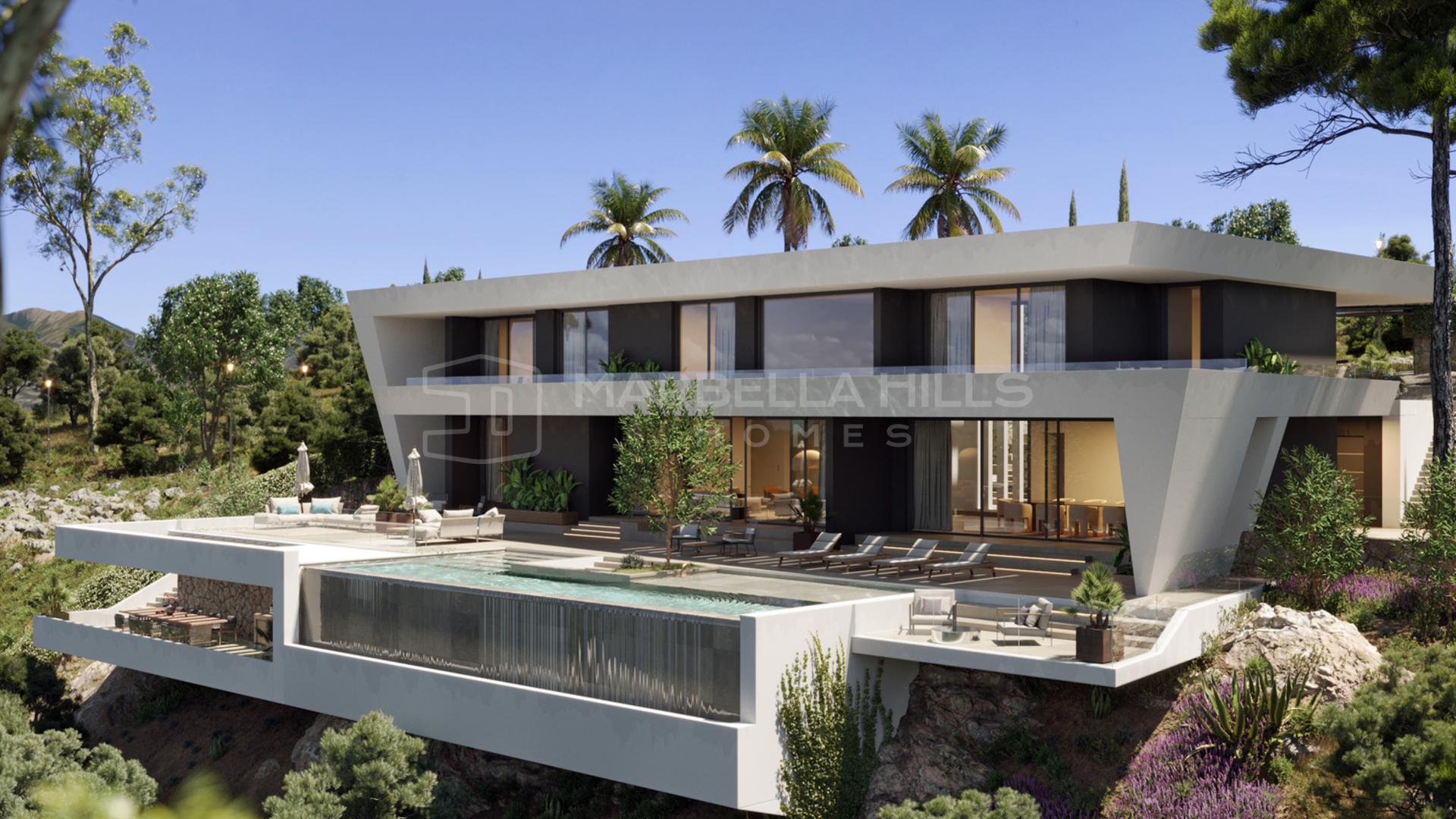 Luxuriöse Villen im Zeitgenössischen Stil in den Hügeln von Marbella mit Panoramablick aufs Meer
