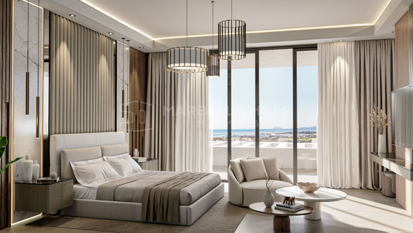 Luxuriöse Villen im Zeitgenössischen Stil in den Hügeln von Marbella mit Panoramablick aufs Meer