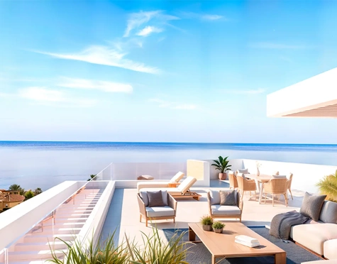 A balcony overlooking the Mediterranean