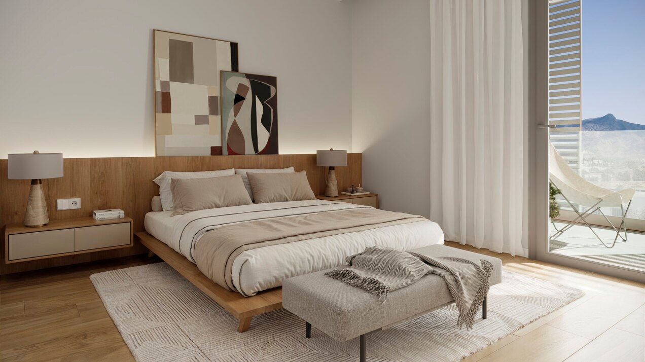 Zinnia, modern apartments in an urban setting with sea views in San Pedro de Alcántara.
