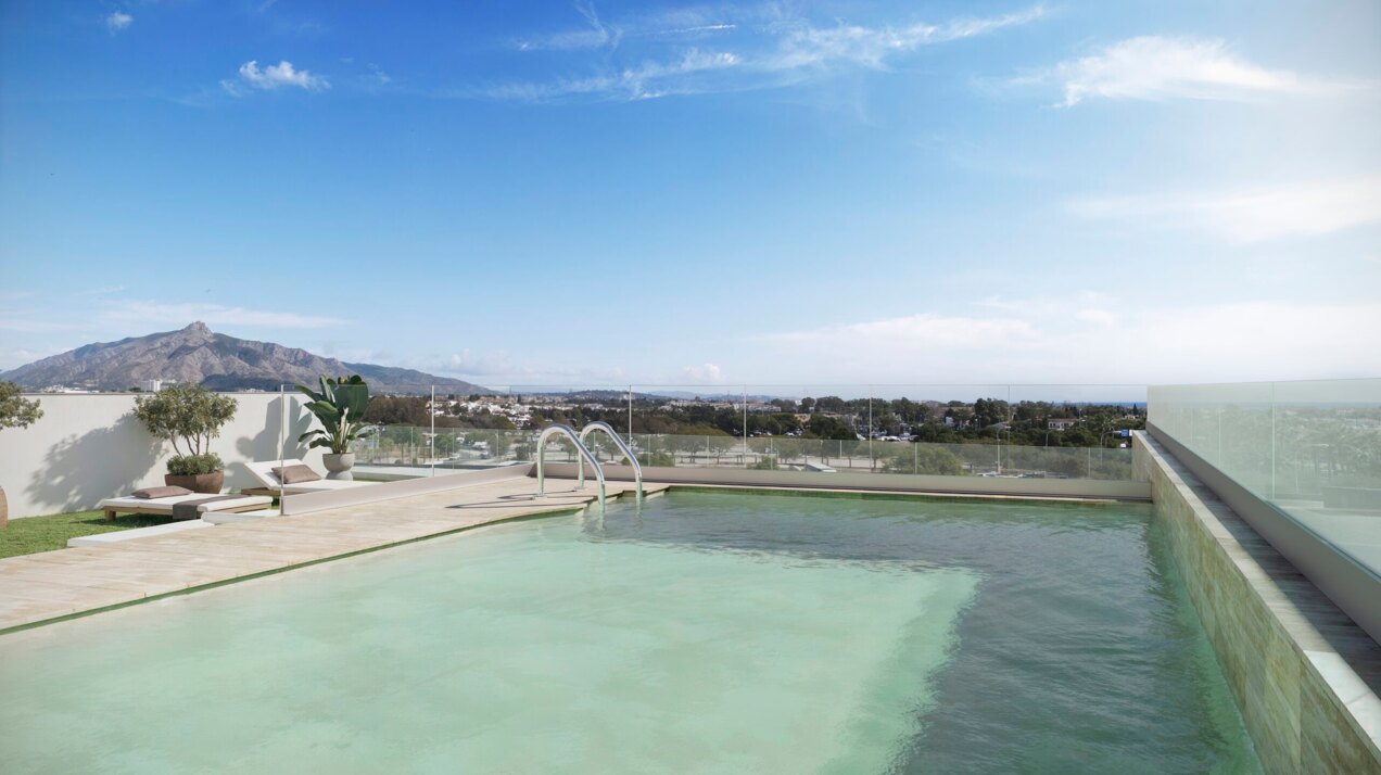 Zinnia, modern apartments in an urban setting with sea views in San Pedro de Alcántara.