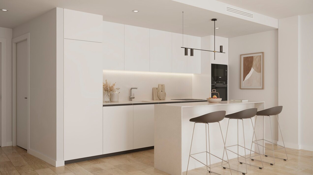 Zinnia, modern apartments in an urban setting with sea views in San Pedro de Alcántara.