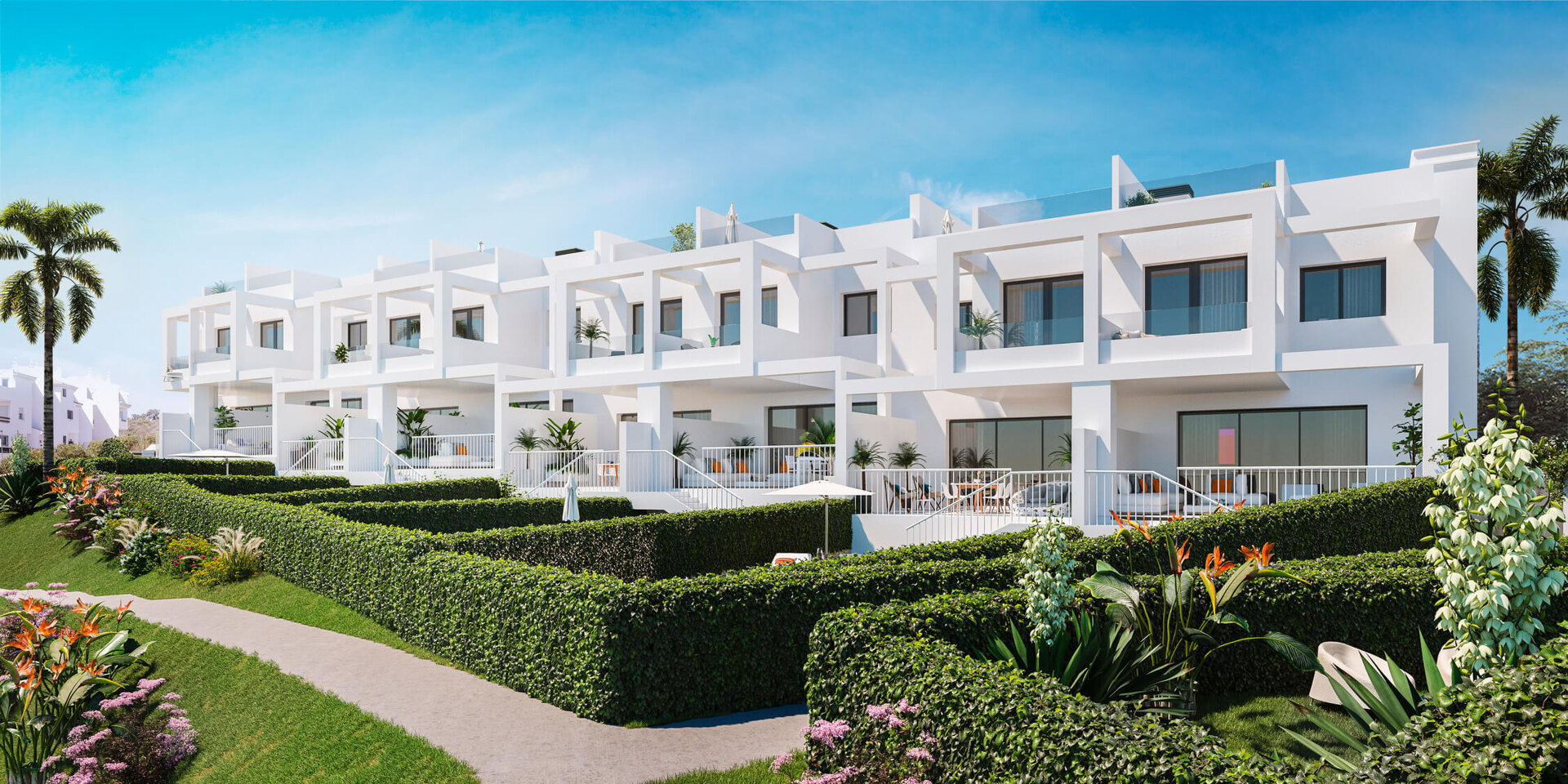 Golden View II, contemporary style townhouses in Manilva