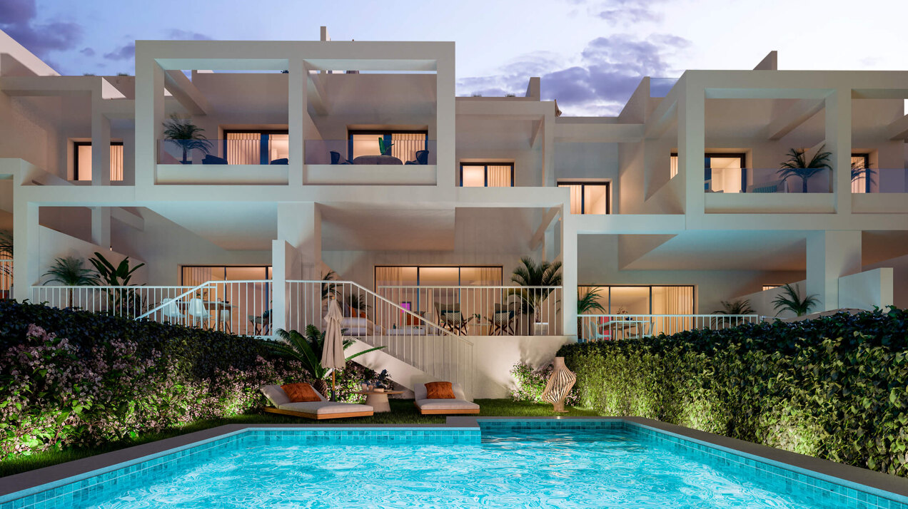 Golden View II, contemporary style townhouses in Manilva