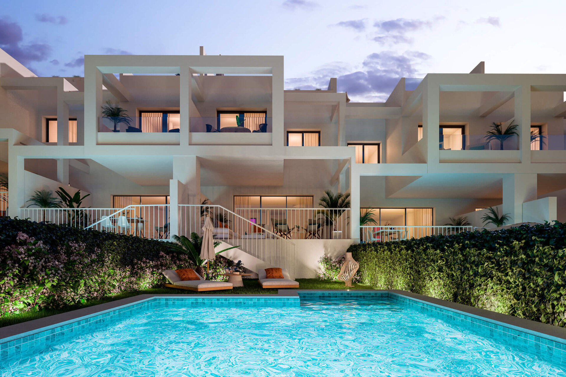 Golden View II, contemporary style townhouses in Manilva