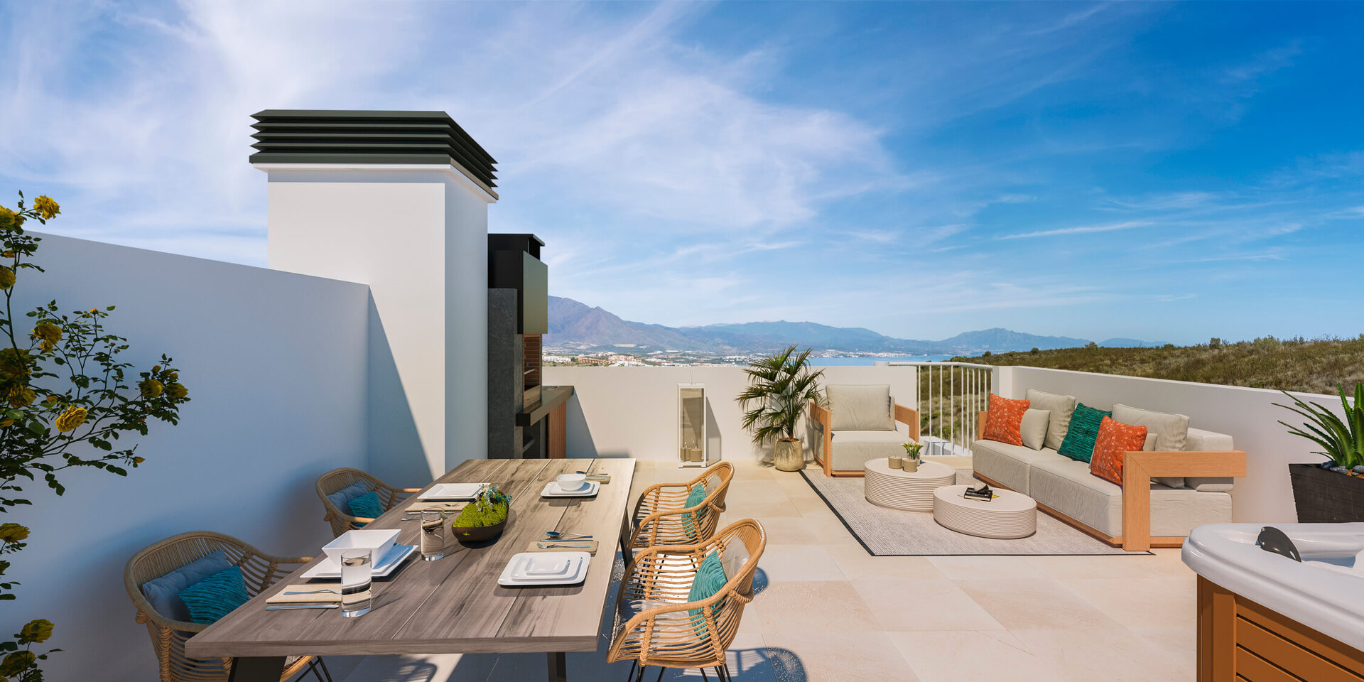 Golden View II, contemporary style townhouses in Manilva