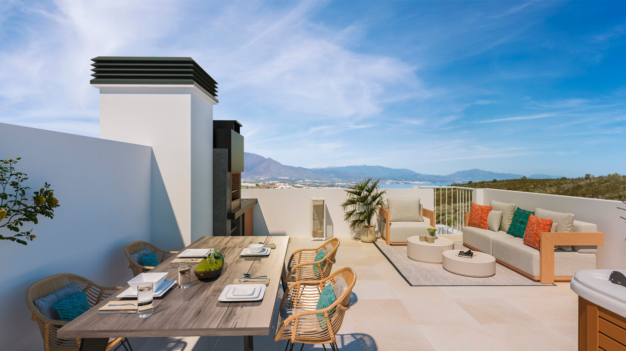 Golden View II, contemporary style townhouses in Manilva