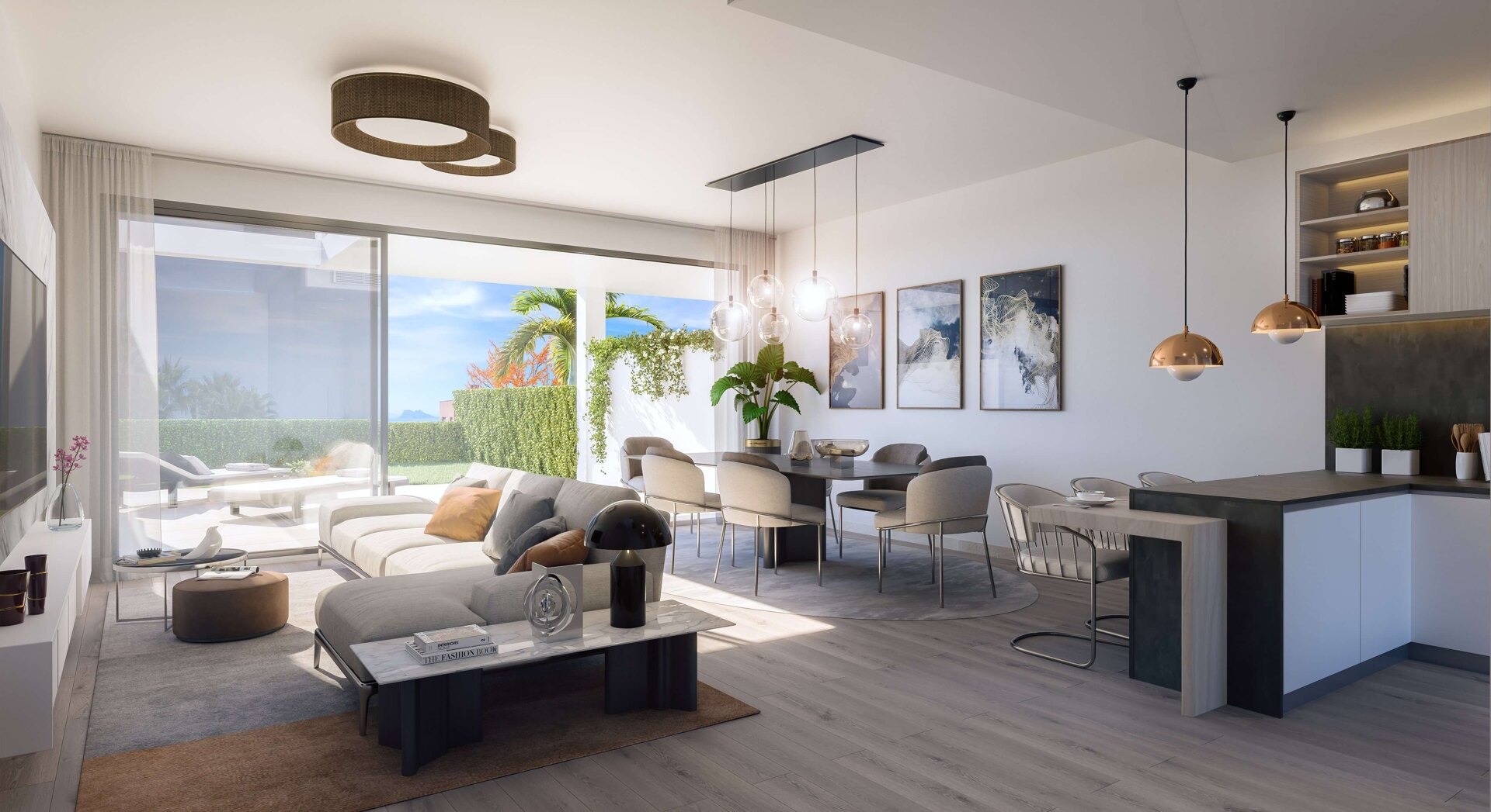 Golden View II, contemporary style townhouses in Manilva