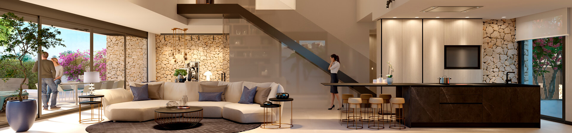 Villas Mustique and Aruba, exclusive homes next to the golf course at La Finca Resort