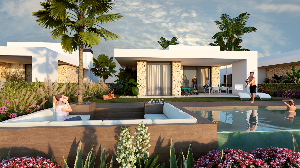 Villas Mustique and Aruba, exclusive homes next to the golf course at La Finca Resort
