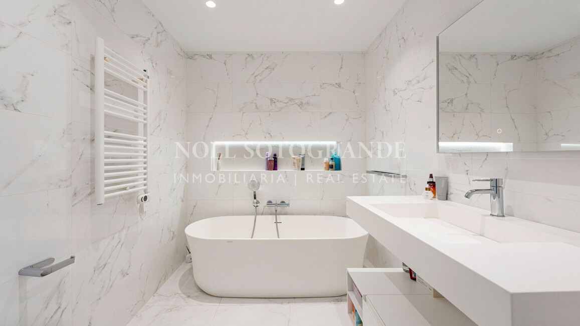 Frontline golf semi-detached villa with sea views for sale in La Reserva Sotogrande