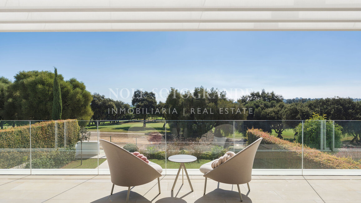 Frontline golf semi-detached villa with sea views for sale in La Reserva Sotogrande