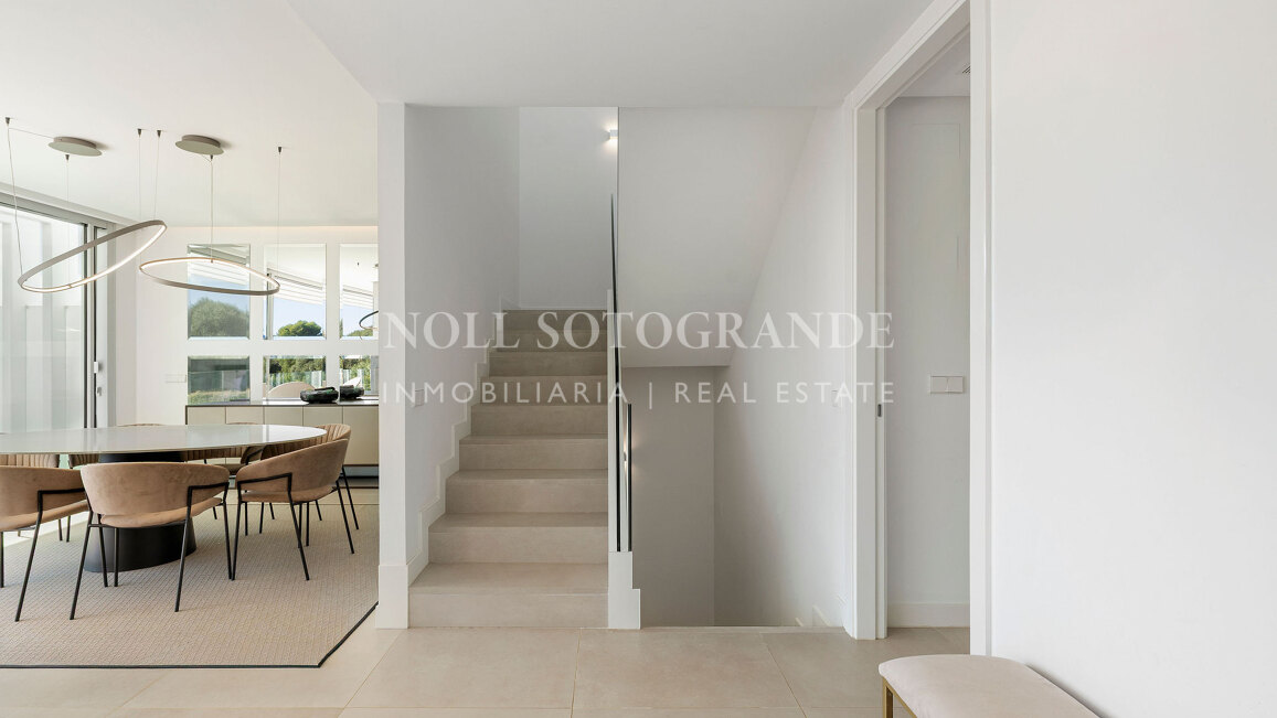 Frontline golf semi-detached villa with sea views for sale in La Reserva Sotogrande