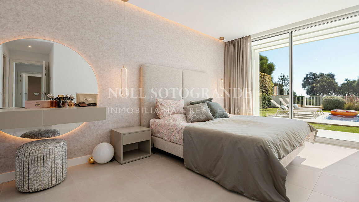 Frontline golf semi-detached villa with sea views for sale in La Reserva Sotogrande