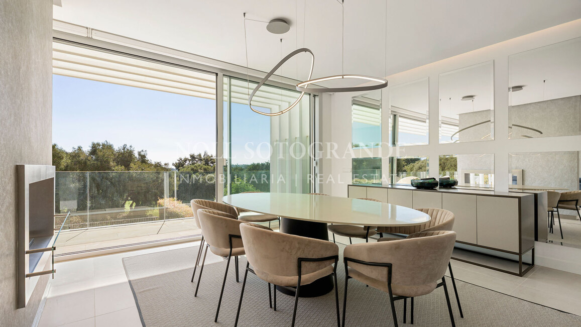 Frontline golf semi-detached villa with sea views for sale in La Reserva Sotogrande