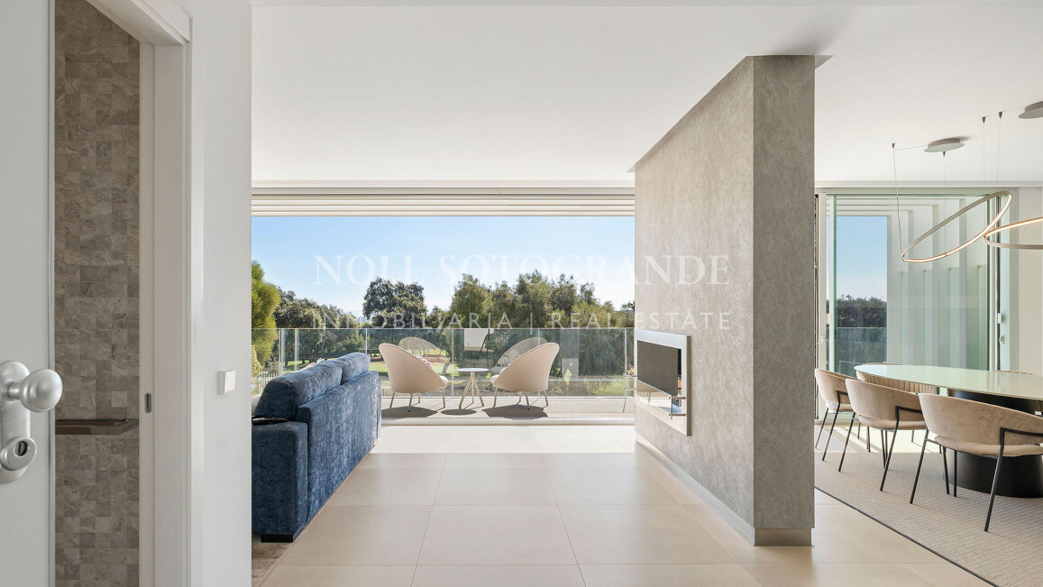 Frontline golf semi-detached villa with sea views for sale in La Reserva Sotogrande