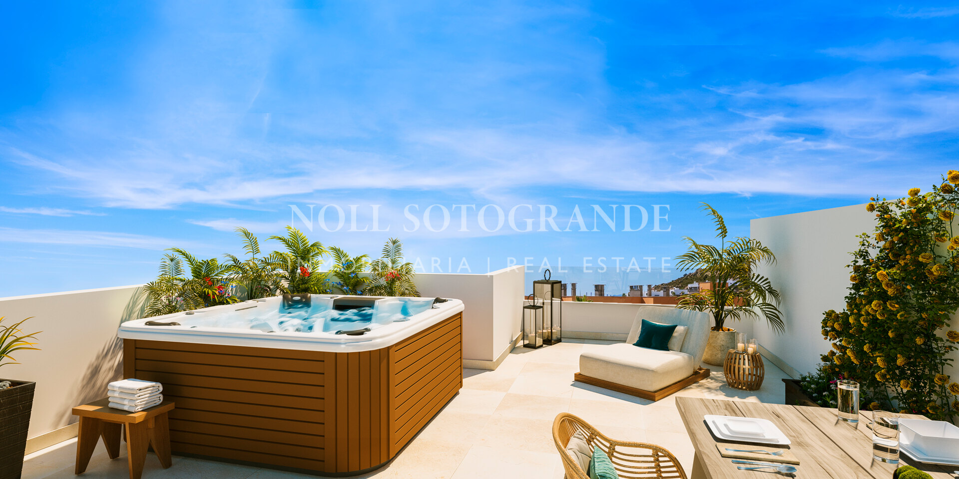 Reihenhaus mit fantastischer Aussicht zu verkaufen in Bahia de las Rocas, Manilva