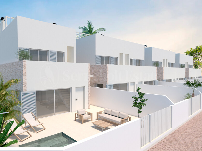 Modernes Stadthaus mit 3 Schlafzimmern in Torre de la Horadada mit Gemeinschaftspool und Terrasse
