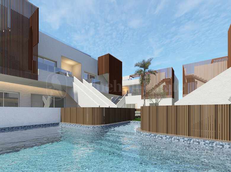 Bungalow contemporáneo de 3 dormitorios en comunidad cerrada en Pilar de la Horadada
