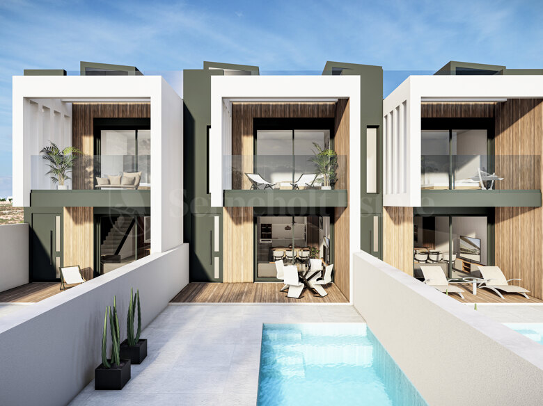 Modernes, neu gebautes Stadthaus mit privatem Pool in Pilar de la Horadada