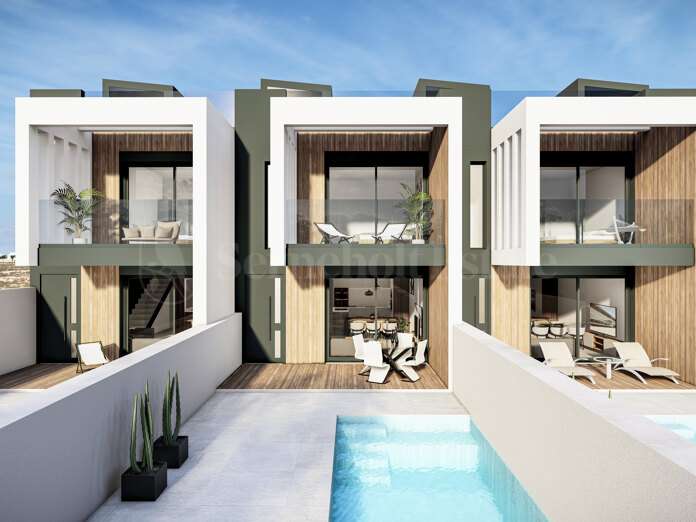 Moderna casa adosada de obra nueva con piscina privada en Pilar de la Horadada
