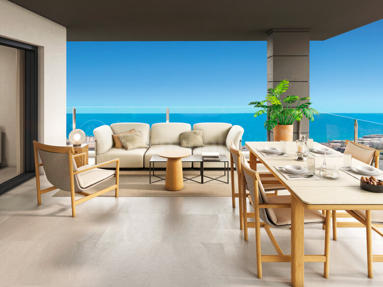 2-Bedroom Apartment with communal pools and a Spacious Terrace at Eden Beach