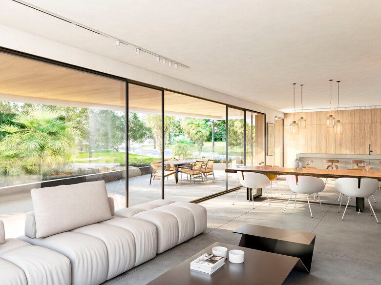 Modernes Duplex-Penthouse mit 3 Schlafzimmern und privatem Dachpool in den Palm Residences