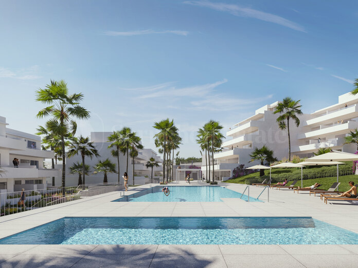 Promoción moderna en Arroyo Enmedio (Estepona) con piscina, gimnasio y club social