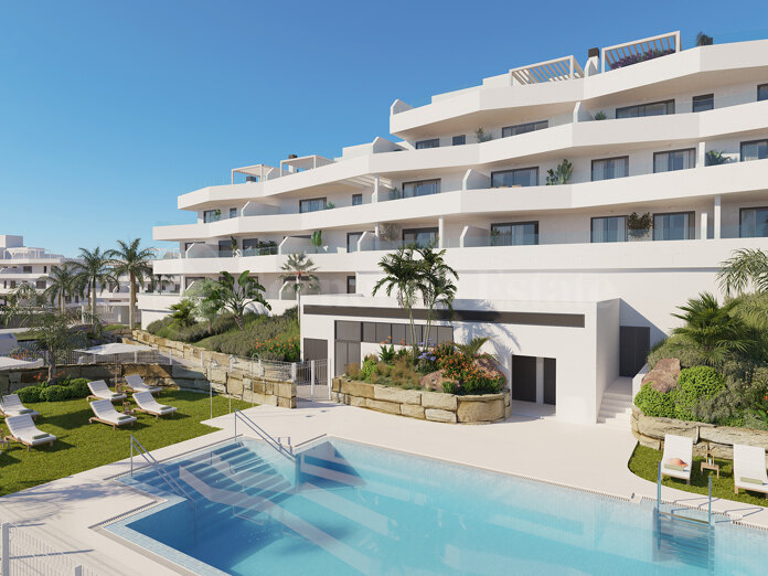 Ny utveckling, helt nya lägenheter, nytt projekt, pool, urbanisering, Estepona.