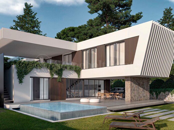 Brandneue Villa, neue Entwicklung, Estepona, 4 Schlafzimmer, Pool, privater Garten, Fitnessraum, Golf.