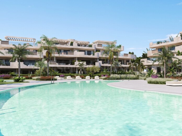 Ny utveckling, Estepona, lägenheter, helt nya lägenheter, pool, trädgårdar.