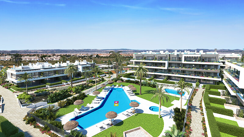 Modern lägenhet med ett sovrum i El Chaparral, Torrevieja
