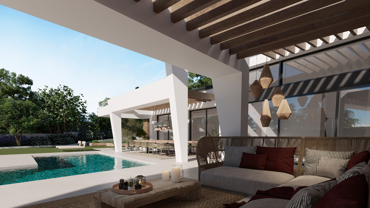 Three unique villas built on one level