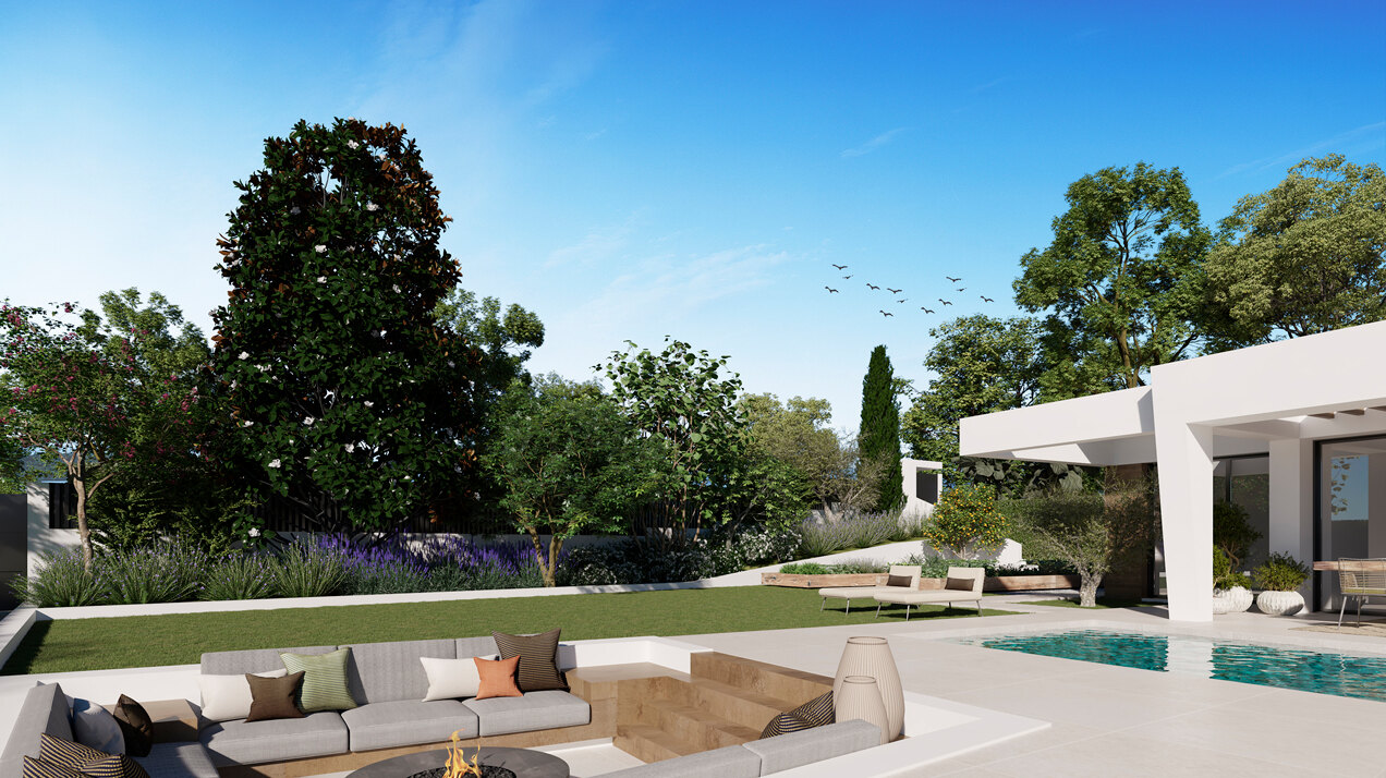 Three unique villas built on one level