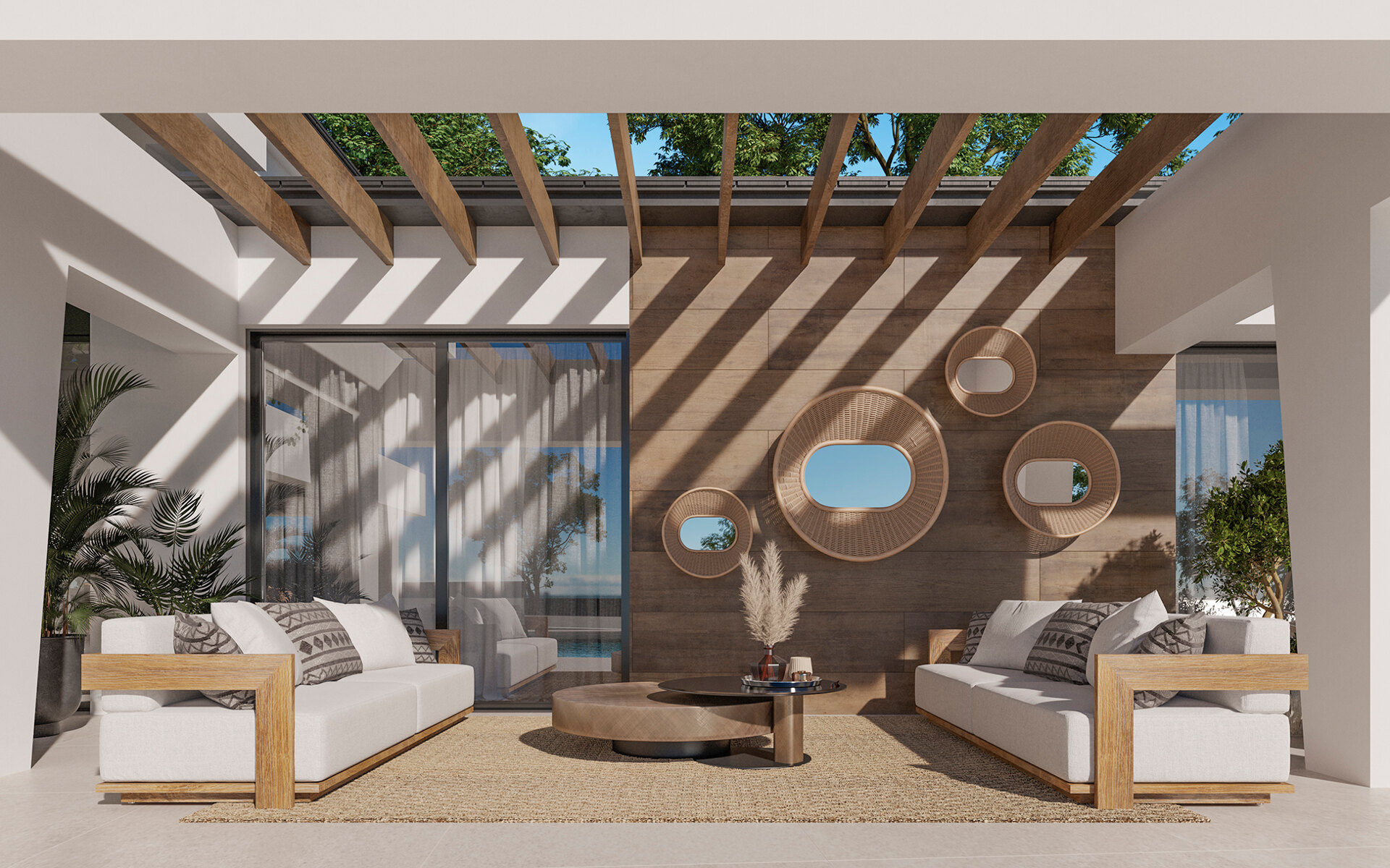 Three unique villas built on one level