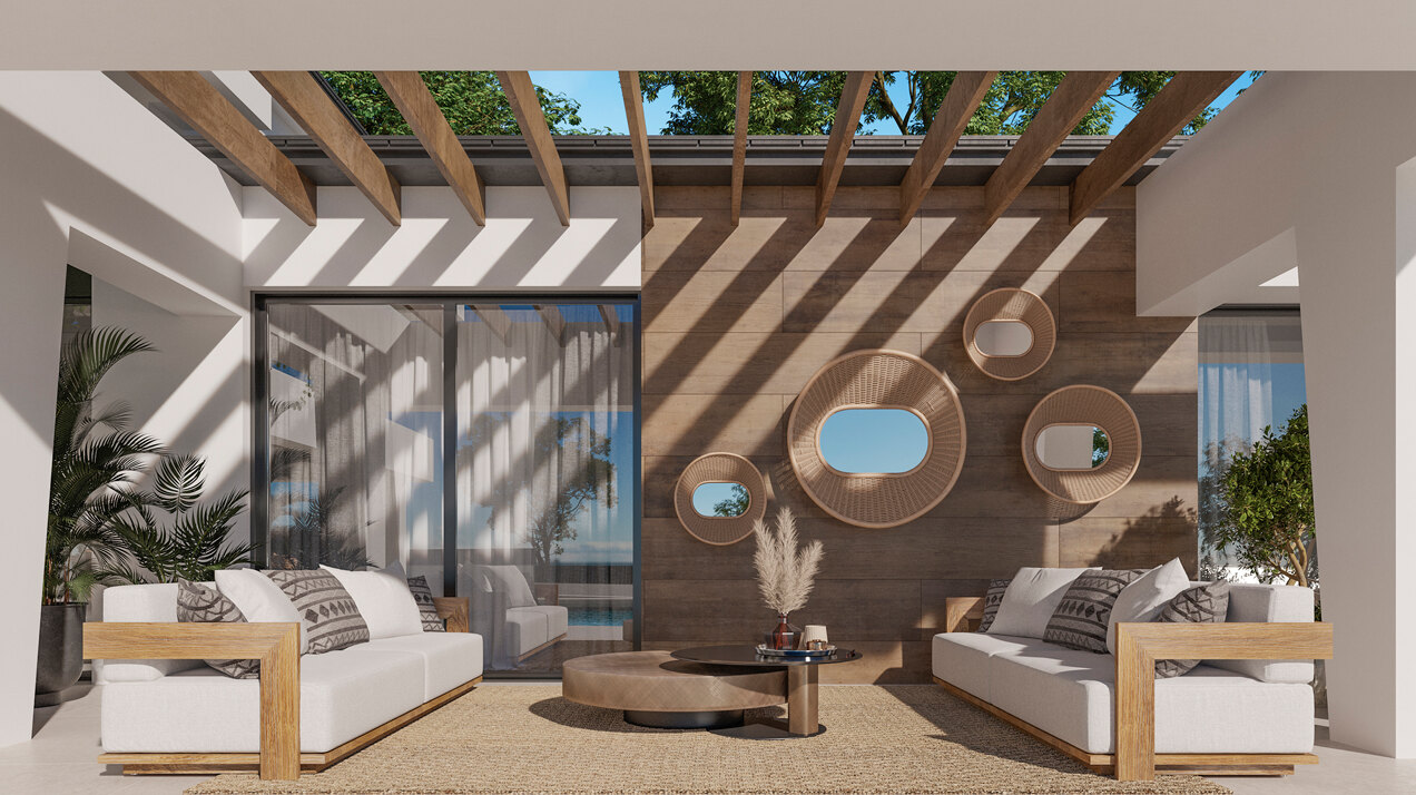 Three unique villas built on one level