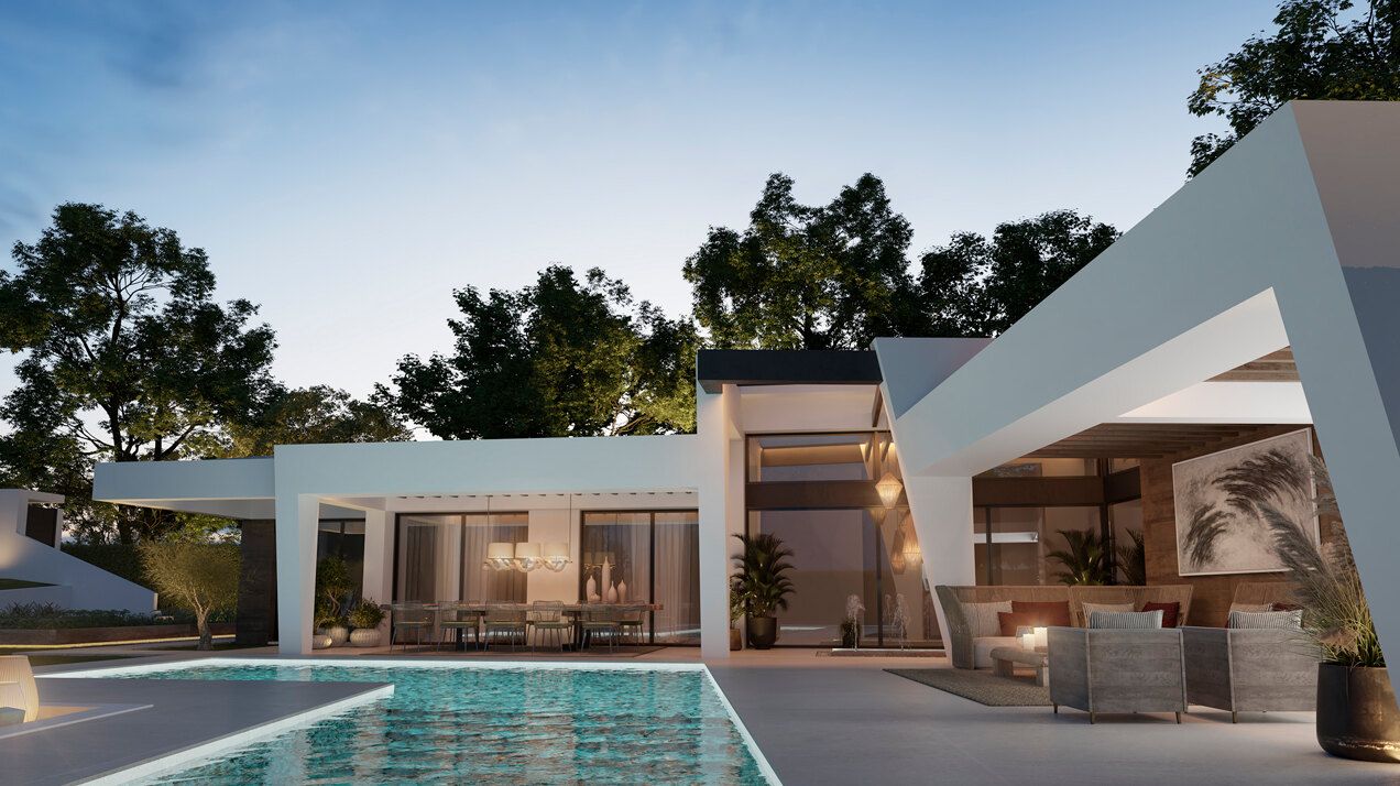 Three unique villas built on one level